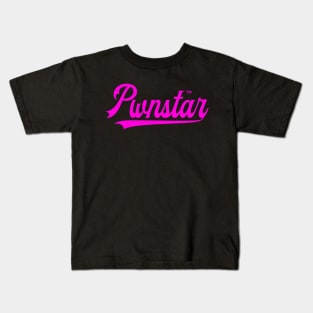 Pwnstar™ Hot Pink Baseball Swash 1 Logo Kids T-Shirt